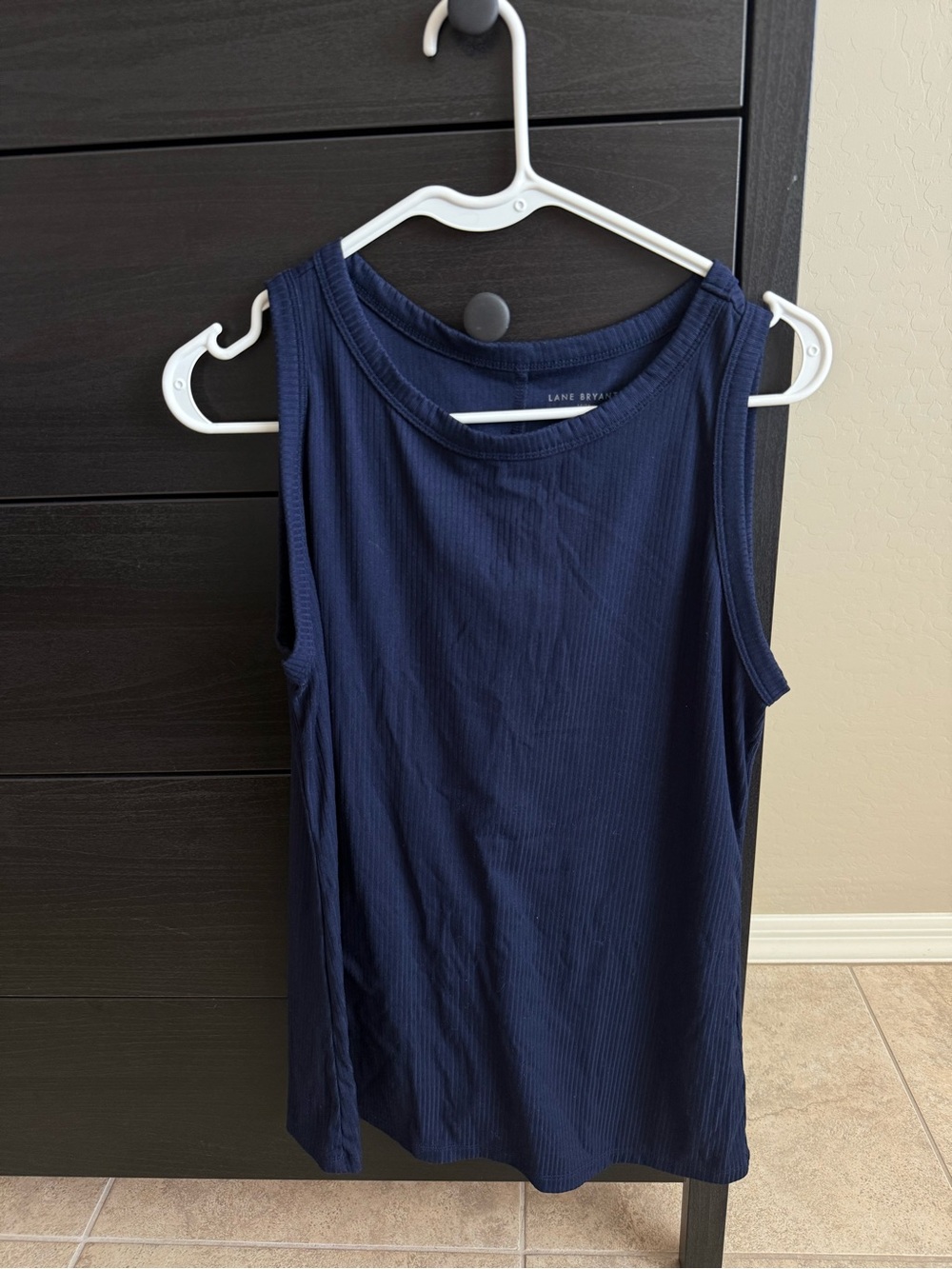 Lane Bryant Navy Ribbed Tank Top Sleeveless